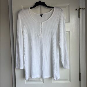Torrid White Textured Long Sleeve Top